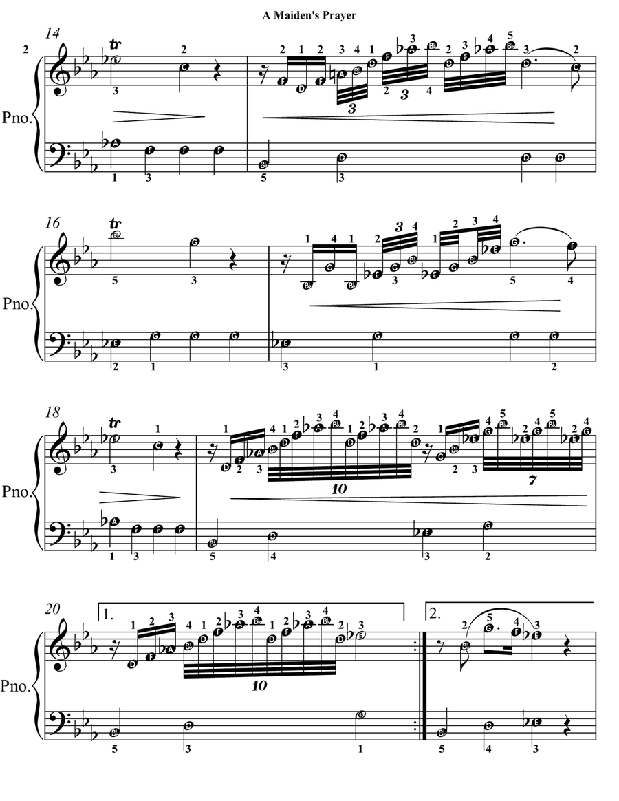 A Maiden's Prayer Elementary Piano Sheet Music A Maiden's Prayer Elementary Piano Sheet Music Easy Piano scores gallery preview page 3