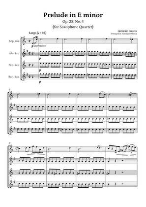 Book cover for Prelude Op. 28, No. 4 (Saxophone Quartet) - Frédéric Chopin