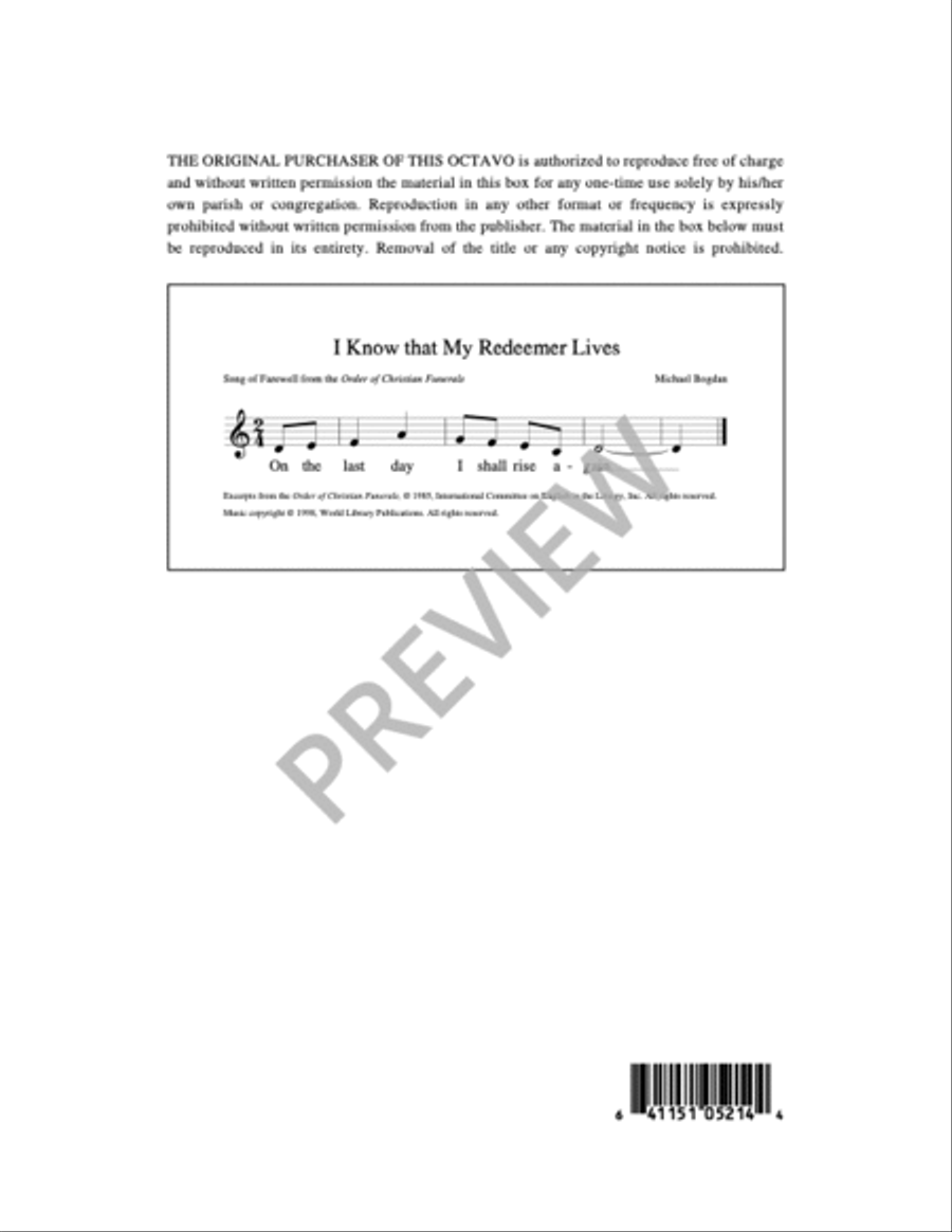 I Know That My Redeemer Lives 4-Part scores gallery preview page 5
