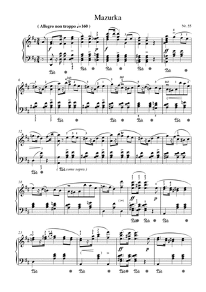 Book cover for Chopin - Mazurka o.O. No.55 for piano solo