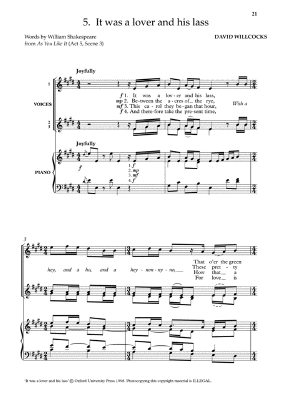Five Shakespeare Songs 3-Part scores gallery preview page 8