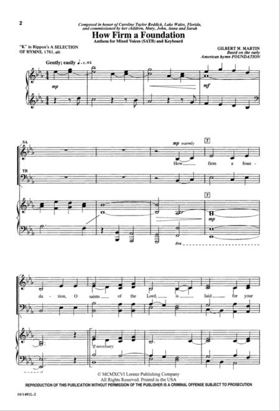 How Firm a Foundation 4-Part scores gallery preview page 2