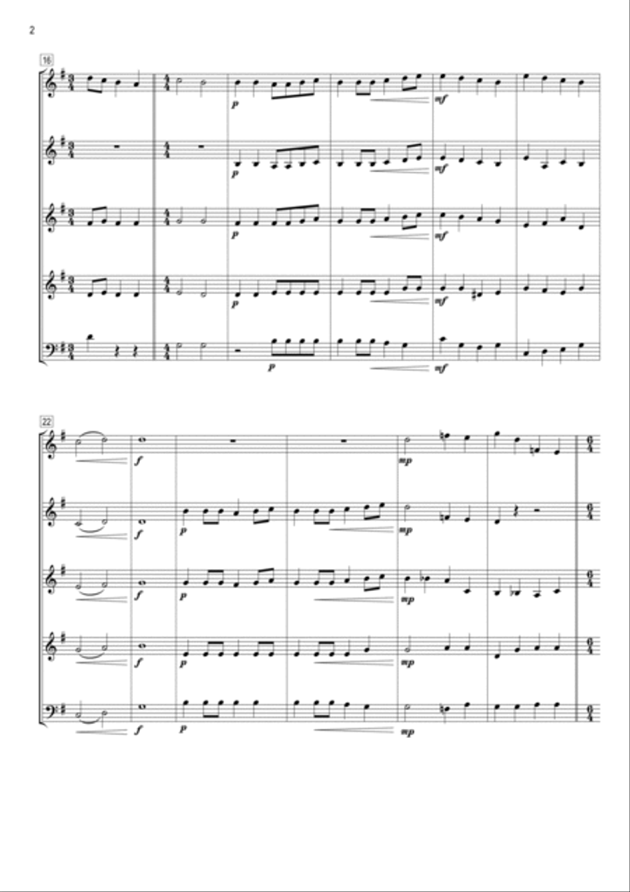 Ave Maria Guarani Brass Quintet scores gallery preview page 2