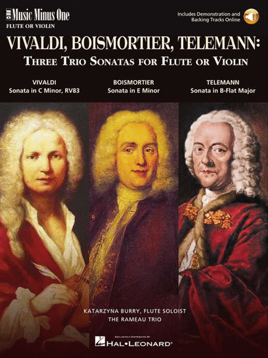 3 Trio Sonatas: Vivaldi, Boismorter and Telemann Flute scores gallery preview page 2