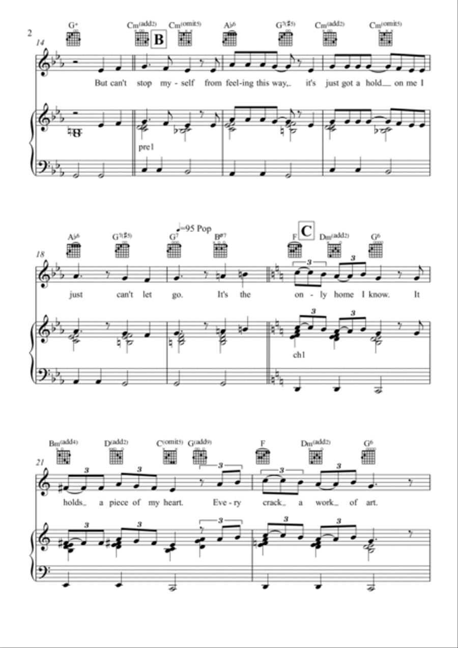 The Only Home I Know Piano, Vocal, Guitar scores gallery preview page 2