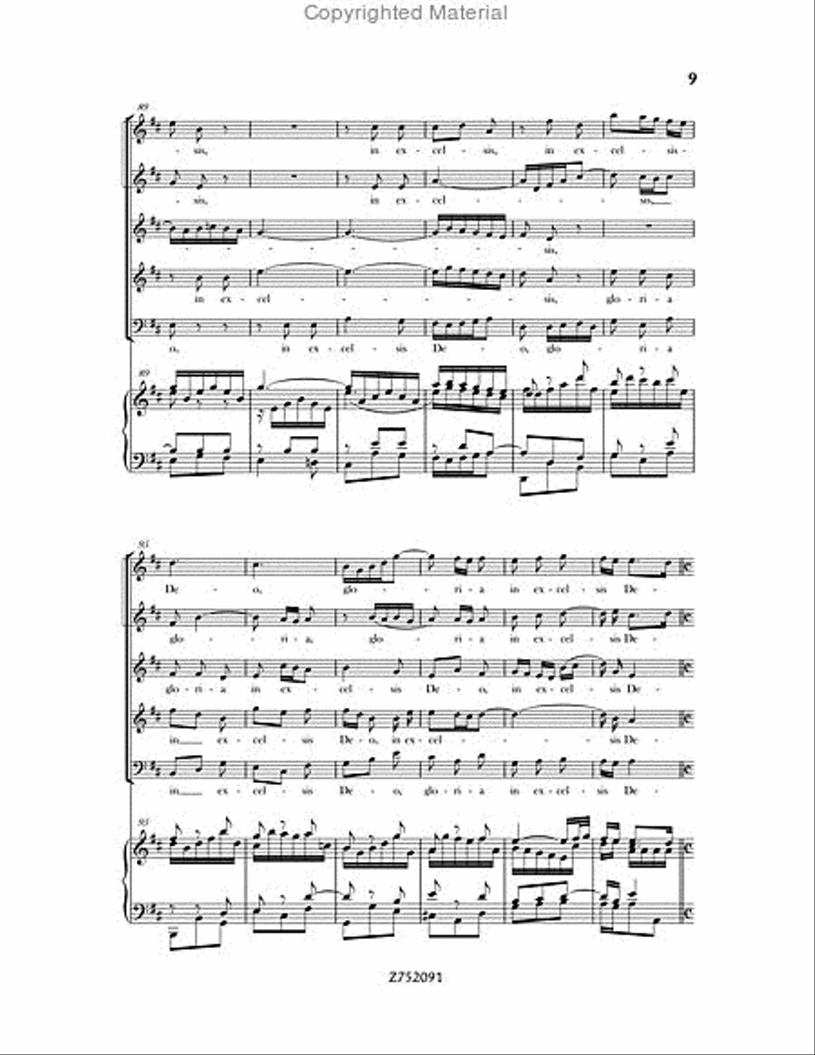 Cantata No. 191: Gloria in Excelsis Deo, BWV 191 4-Part scores gallery preview page 9
