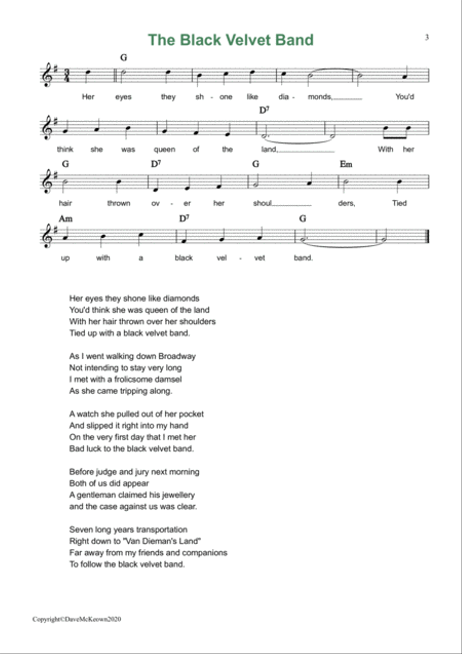 24 Favourite Songs of Ireland, Melodies, Chords and Lyrics Piano, Vocal, Guitar scores gallery preview page 3