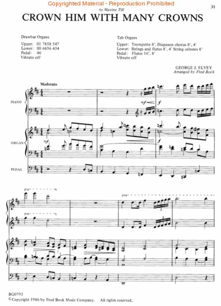 Bock To Bock #3 Piano/Organ Duets