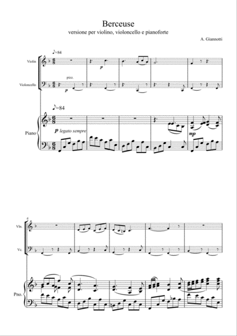 Berceuse Berceuse Piano Trio scores gallery preview page 1