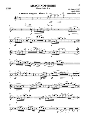 Arachnophobia, for flute & string trio - set of parts