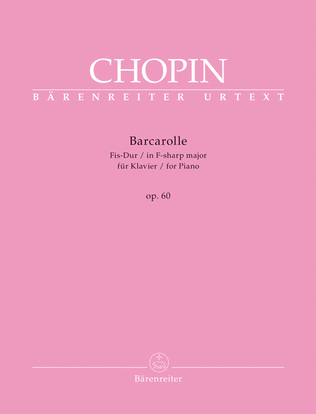 Book cover for Barcarolle for Piano in F-sharp major, op. 60