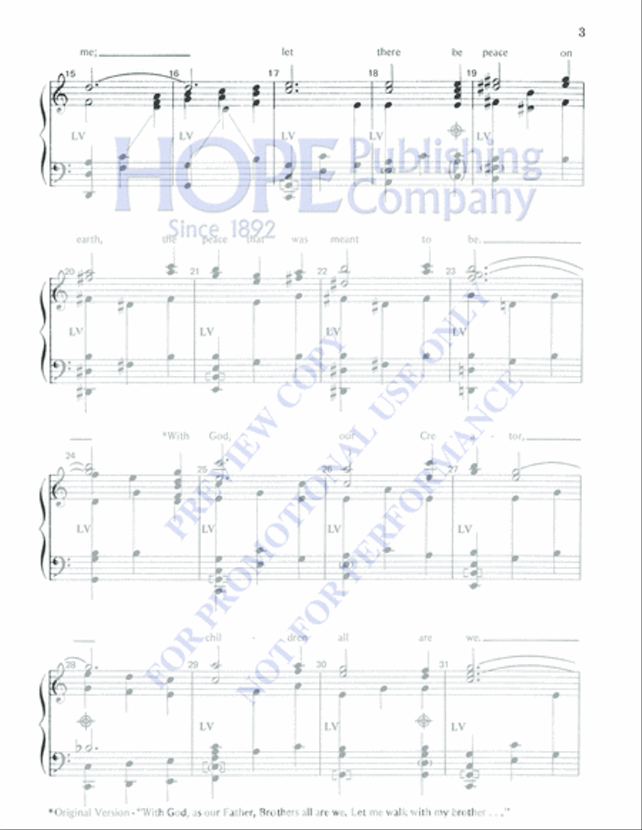 Let There Be Peace on Earth 5-Octaves scores gallery preview page 3