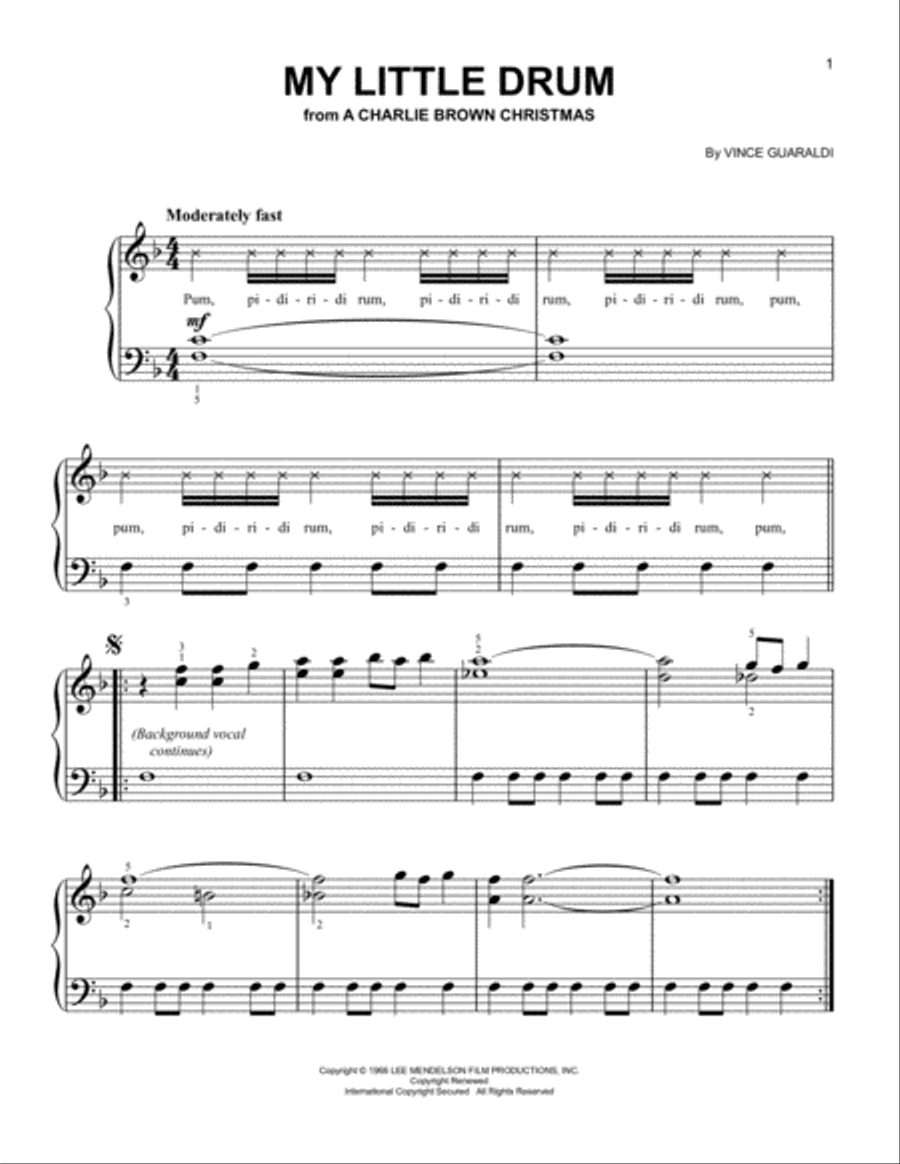My Little Drum My Little Drum Easy Piano scores gallery preview page 1