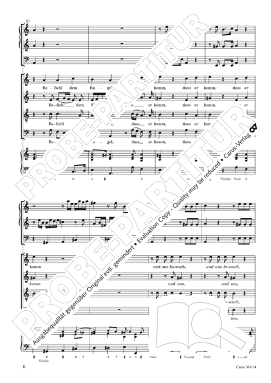 Befiehl dem Engel, dass er komm 4-Part scores gallery preview page 7