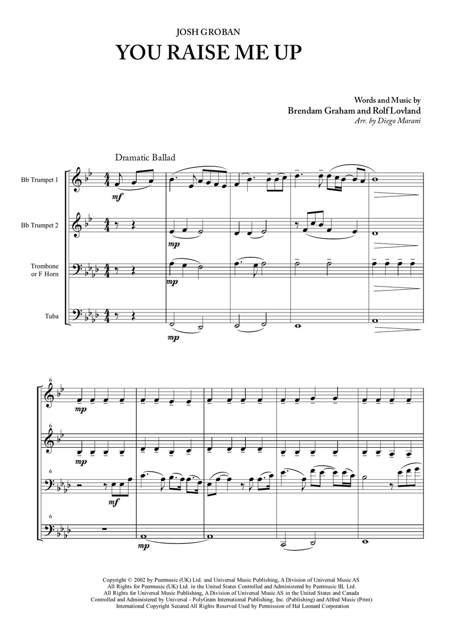 You Raise Me Up Brass Ensemble scores gallery preview page 3