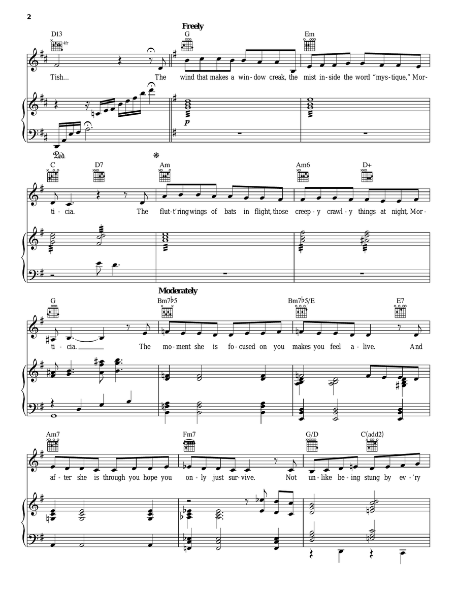 Morticia Piano, Vocal scores gallery preview page 2