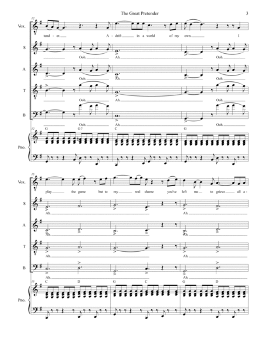 The Great Pretender The Great Pretender 4-Part scores gallery preview page 3