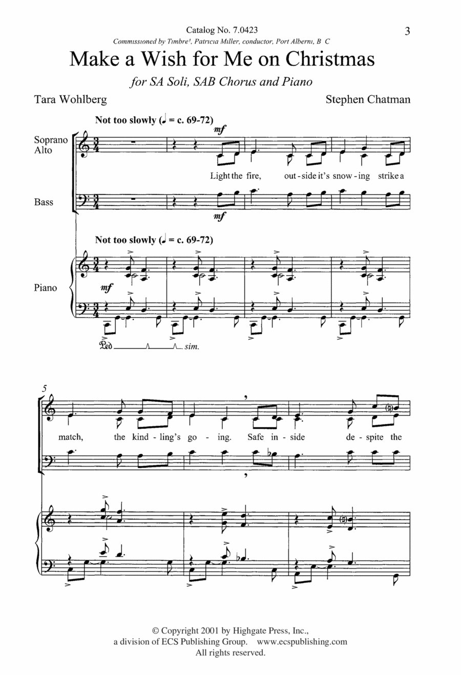 Make a Wish for Me on Christmas 3-Part scores gallery preview page 1