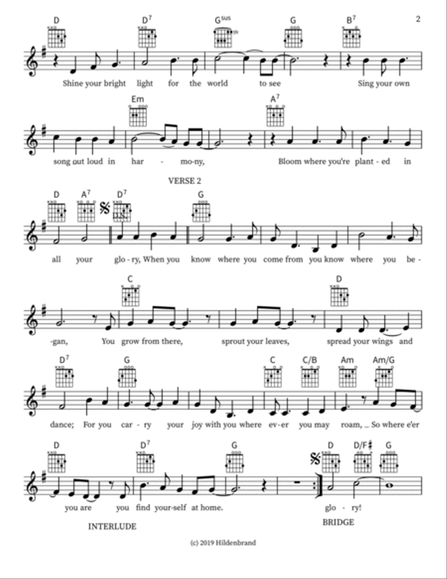 Bloom Where You're Planted Piano scores gallery preview page 2
