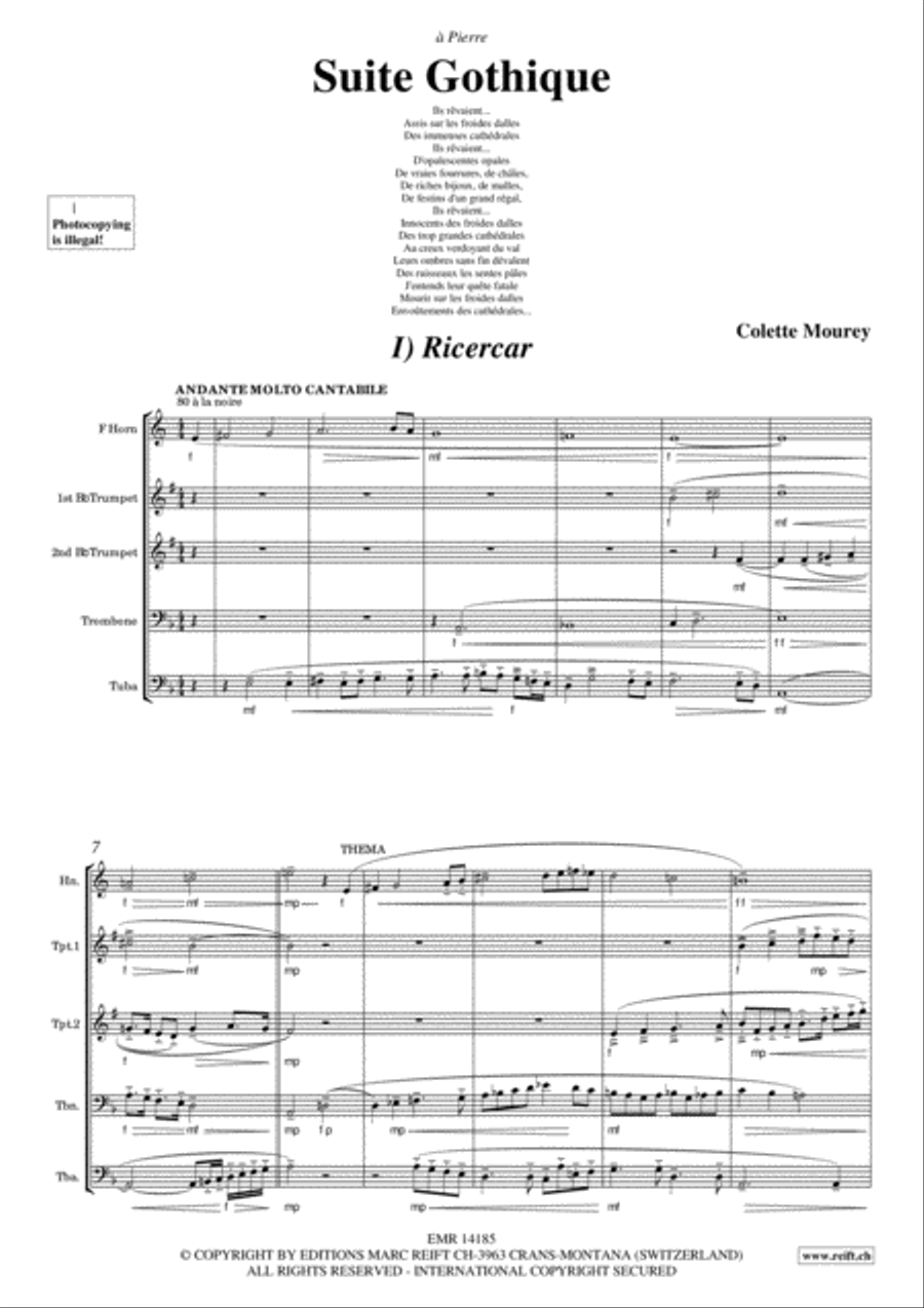 Suite Gothique Brass Quintet scores gallery preview page 3
