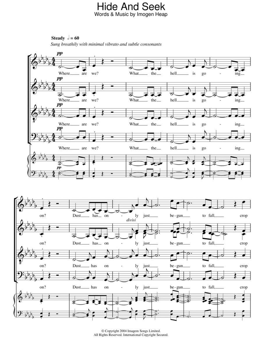 Hide And Seek 4-Part scores gallery preview page 1