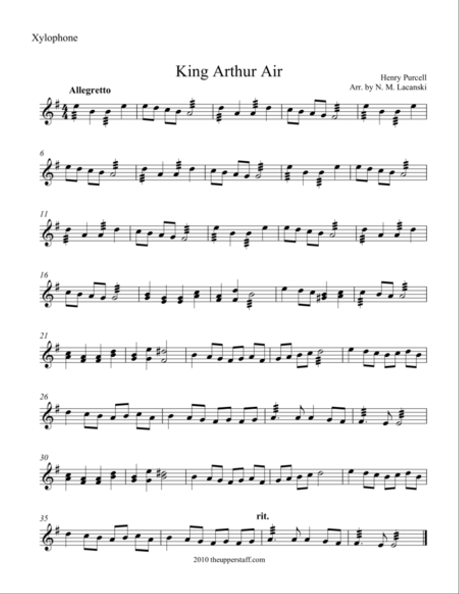 King Arthur Air Piano scores gallery preview page 1