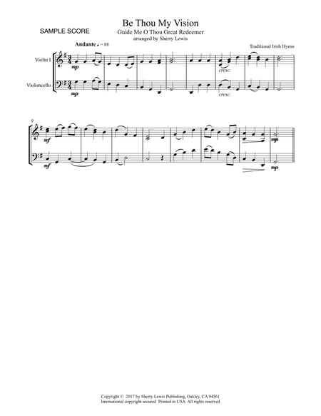 BE THOU MY VISION, A Traditional Irish Hymn, String Duo, Intermediate Level for violin and cello image number null