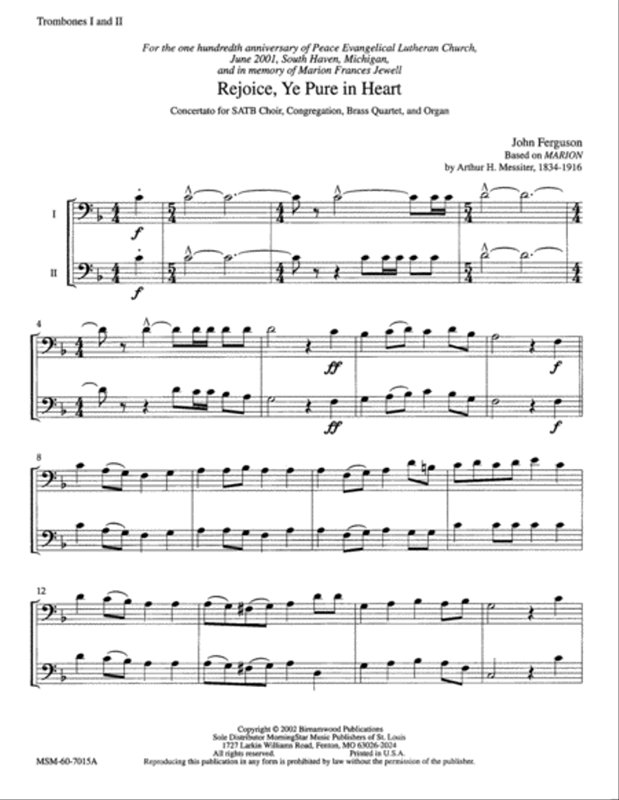 Rejoice, Ye Pure in Heart Choir scores gallery preview page 4