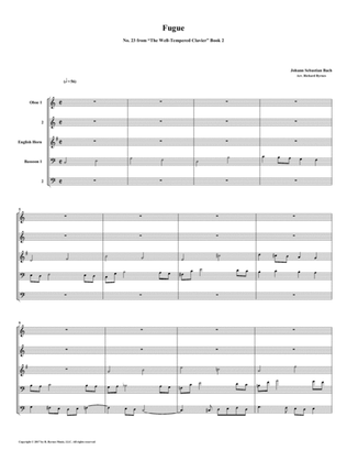 Fugue 23 from Well-Tempered Clavier, Book 2 (Double Reed Quintet)