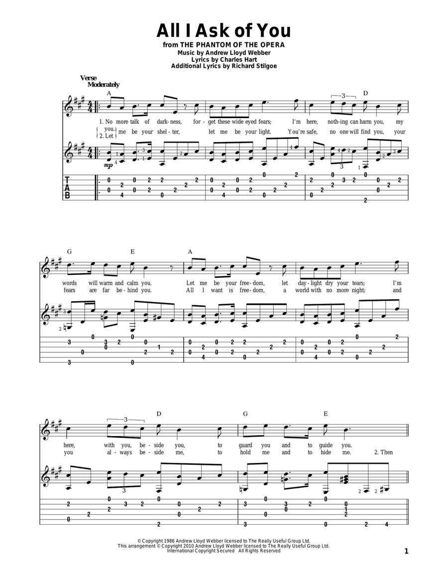 All I Ask Of You (from The Phantom Of The Opera)
