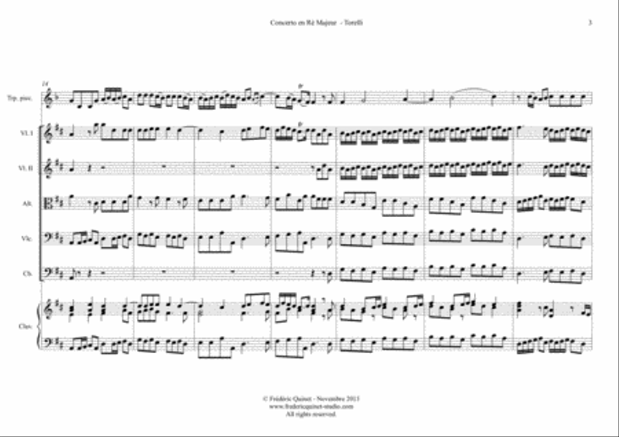 Concerto in D for trumpet, strings & continuo Chamber Orchestra scores gallery preview page 6