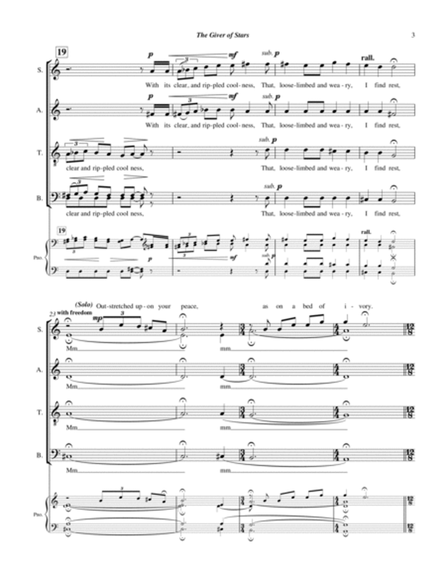 The Giver of Stars for SATB a cappella image number null