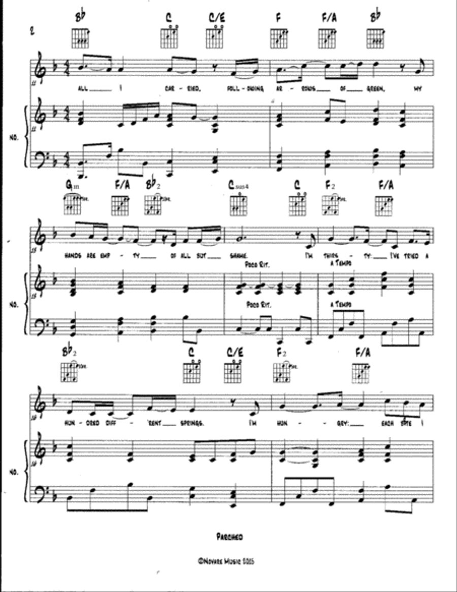 Parched (Vocal Solo, Piano Accompaniment) Small Ensemble scores gallery preview page 2