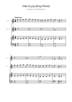 Ode To Joy - Easy Flute Duet w/ piano accompaniment