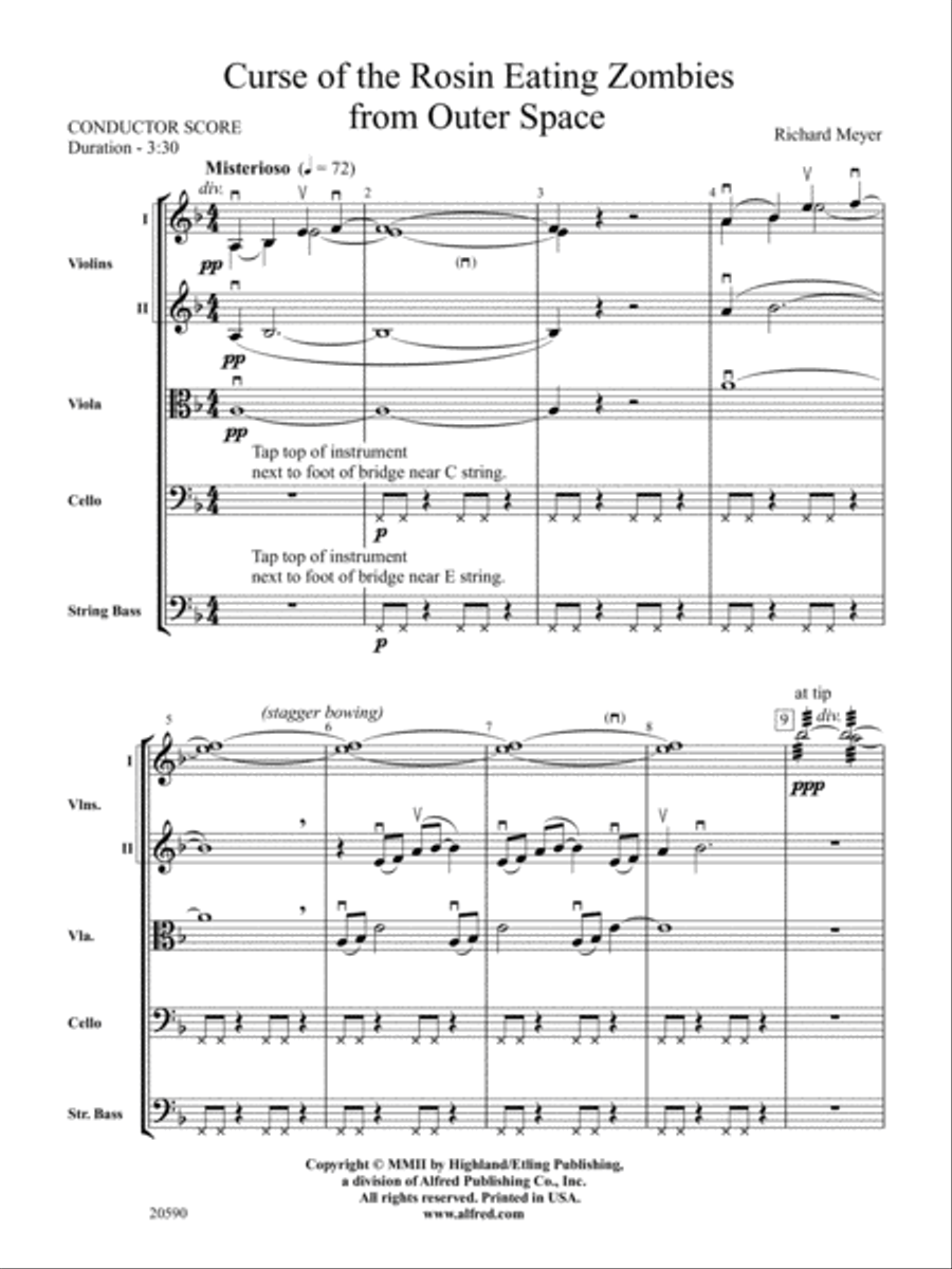 Curse of the Rosin Eating Zombies from Outer Space: Score String Orchestra scores gallery preview page 2