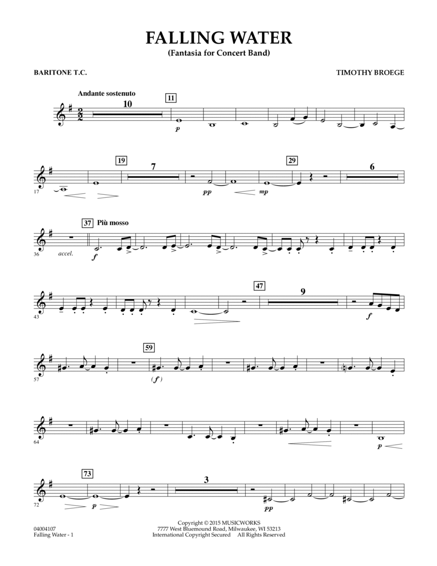 Falling Water - Baritone T.C. Baritone Horn TC scores gallery preview page 1