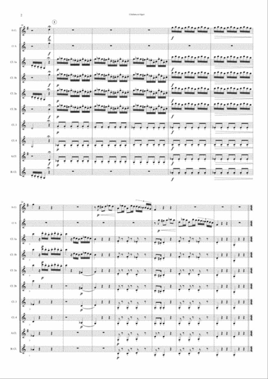 Rossini L’Italiana in Algeri (The Italian Girl in Algiers) – Sinfonia (Ouverture) for Clarinet C Woodwind Ensemble scores gallery preview page 2