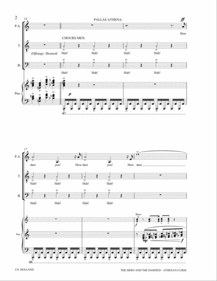 The Curse of Athena for Dramatic Mezzo Soprano and Chorus, The Hero and the Damned Opera Divisi scores gallery preview page 6
