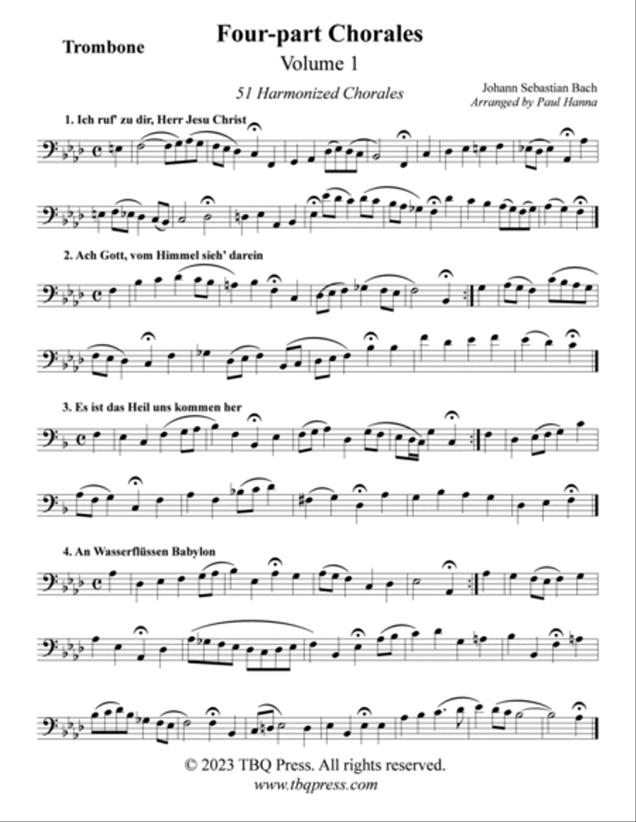 Four-part Chorales, Volume 1. 51 Harmonized chorales. 4-Part scores gallery preview page 5