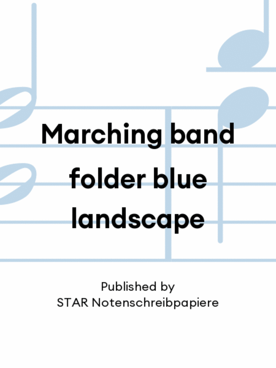 Book cover for Marching band folder blue landscape