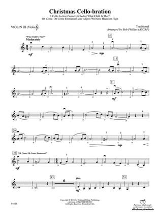 Christmas Cello-bration: 3rd Violin (Viola [TC])