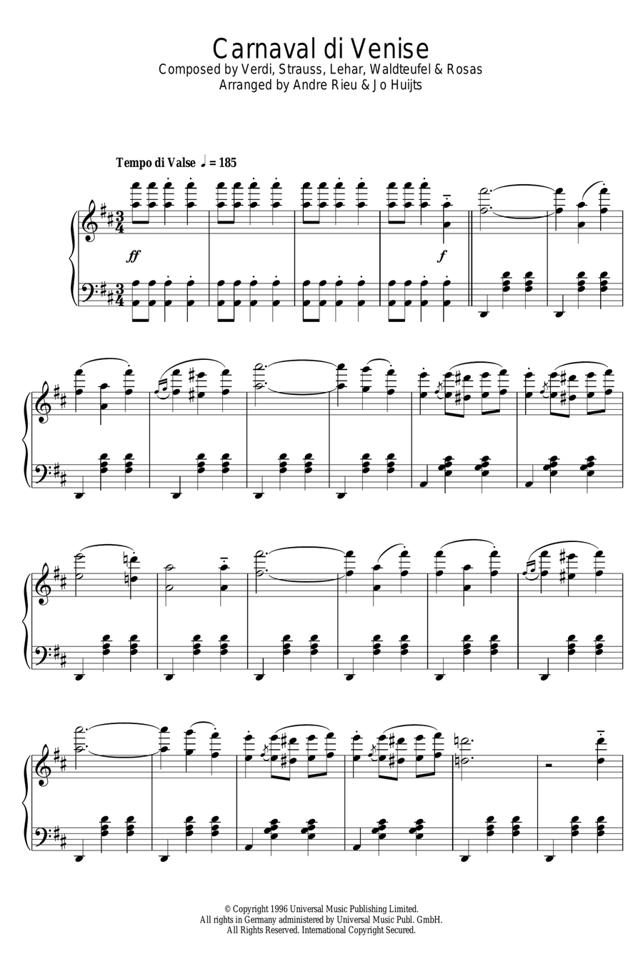Carnaval de Venise Carnaval de Venise Piano Solo scores gallery preview page 1