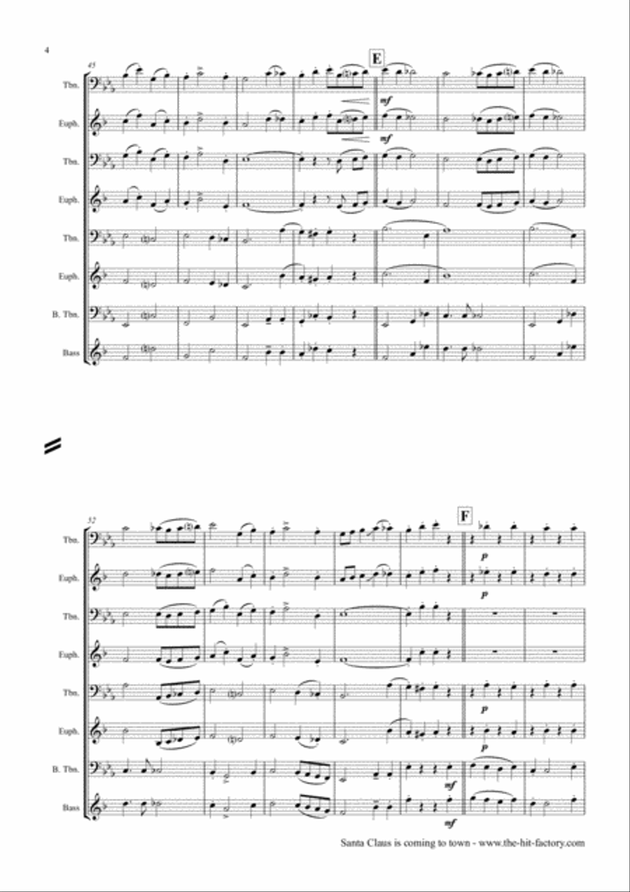 Santa Claus Is Comin' To Town Euphonium scores gallery preview page 4