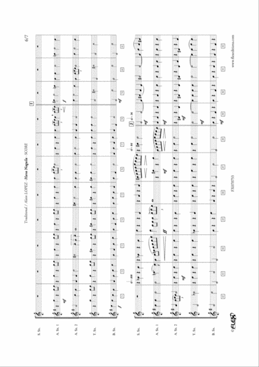 Hava Naguila Saxophone Quintet scores gallery preview page 6