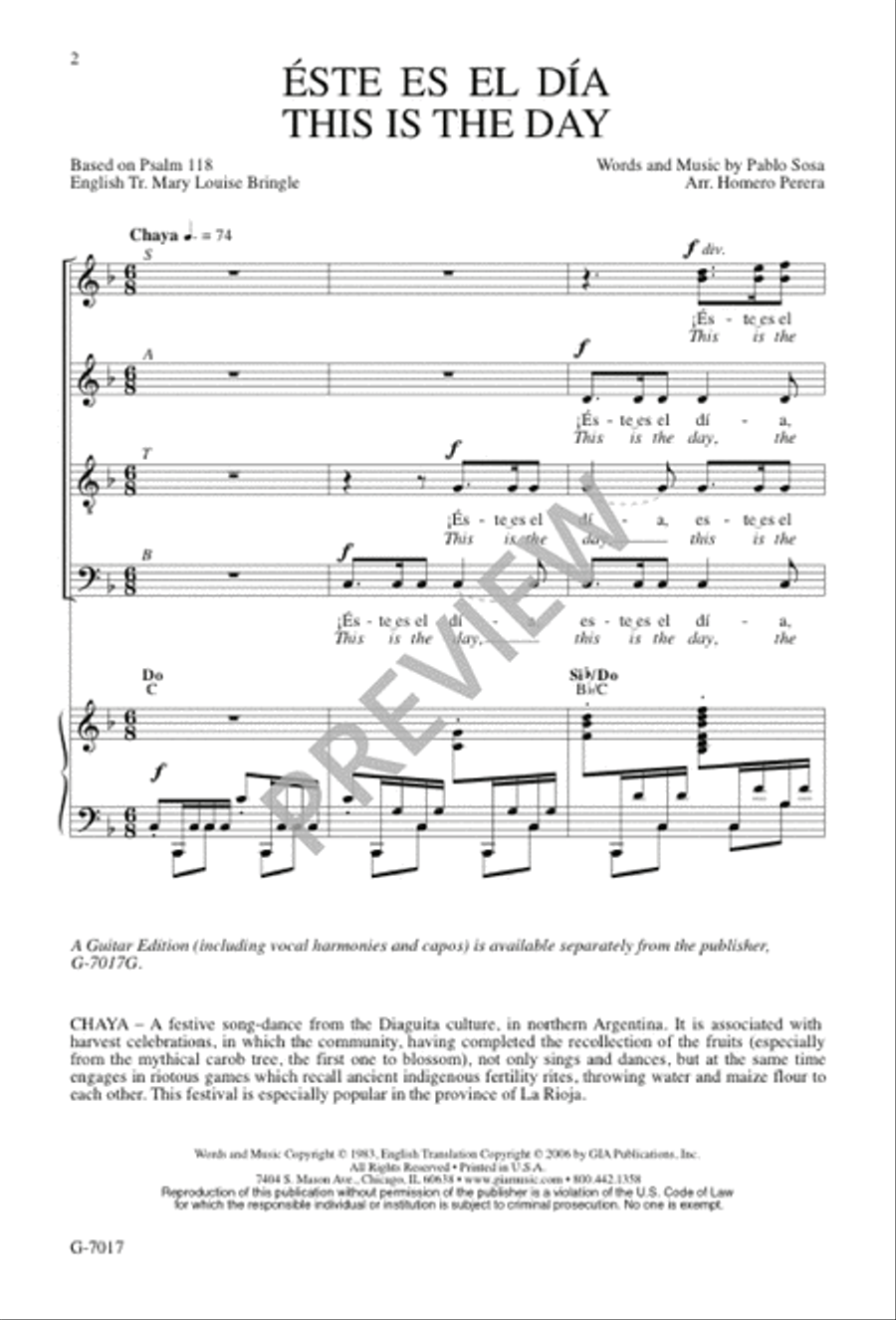 Éste es el día / This Is the Day Choir scores gallery preview page 2