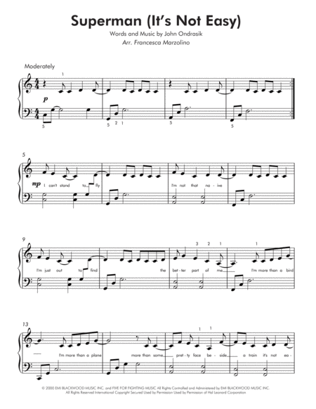 Superman (It's Not Easy) (for Intermediate Piano) image number null