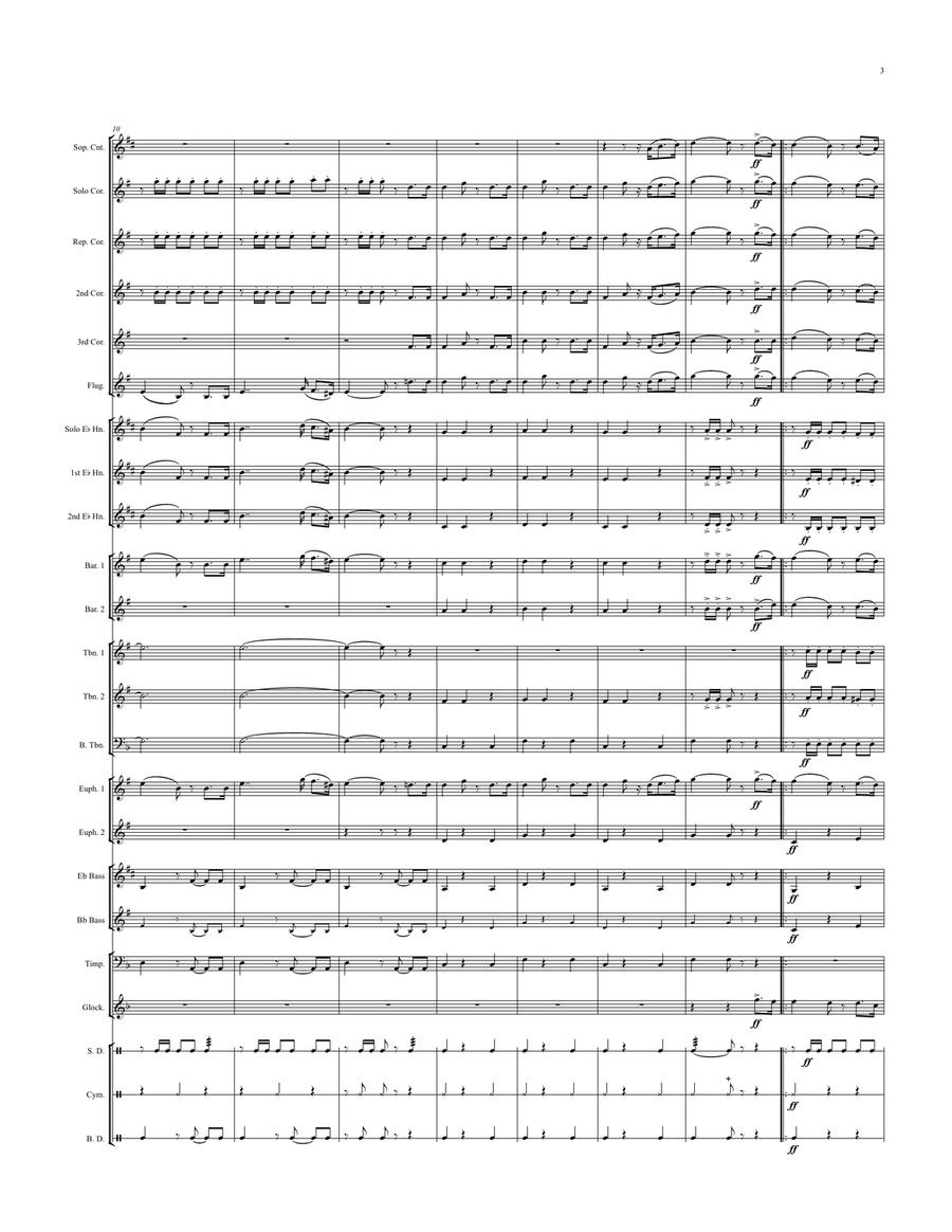 Greek & Cypriot National Anthem for British Brass Band Brass Band scores gallery preview page 3