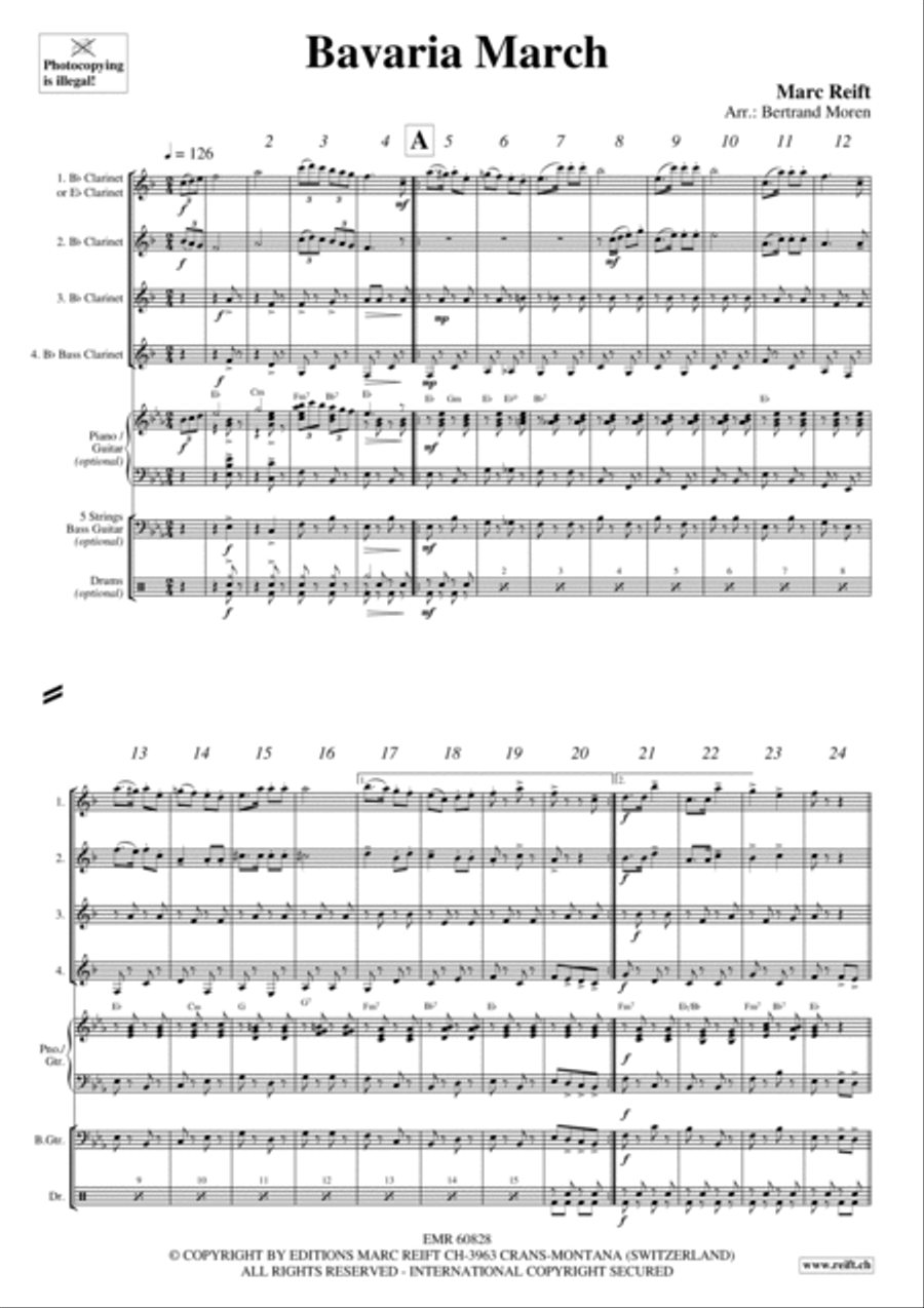 Bavaria March Clarinet Quartet scores gallery preview page 3