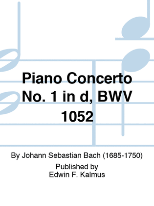 Book cover for Piano Concerto No. 1 in d, BWV 1052