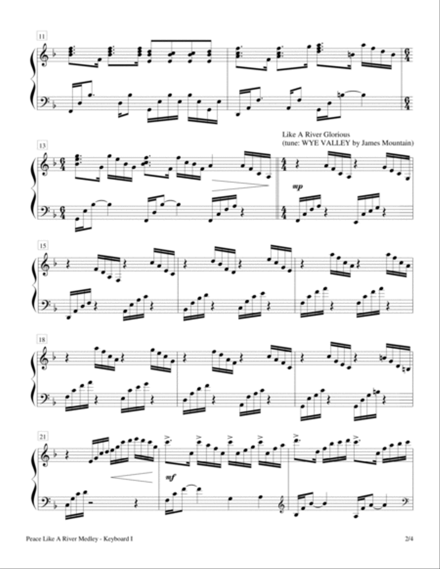 Peace Like A River Medley (Keyboard Duet - 2 Pianos, 4 Hands) 2 Pianos, 4-Hands scores gallery preview page 2